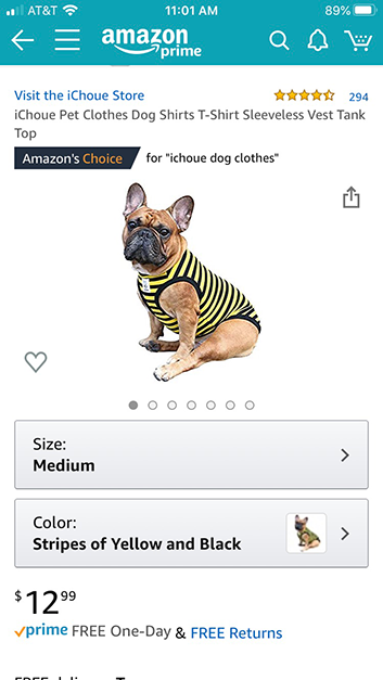 Amazon Prime product page