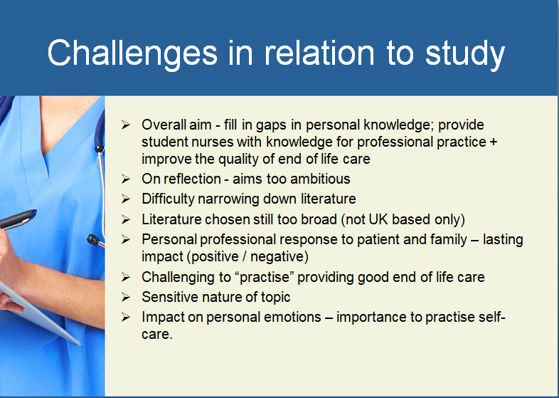 Challenges in relation to study