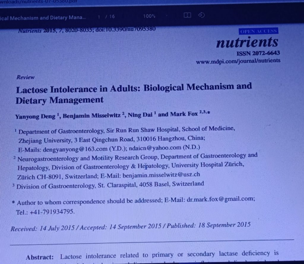 Lactose Intolerance Regulating Lactose and Dietary Modifications