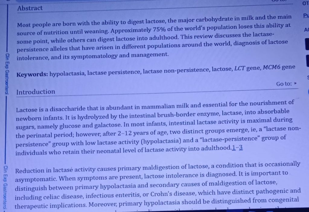 Lactose Intolerance Regulating Lactose and Dietary Modifications