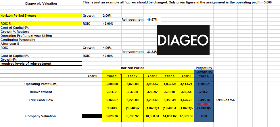 Valuation Model – input 1