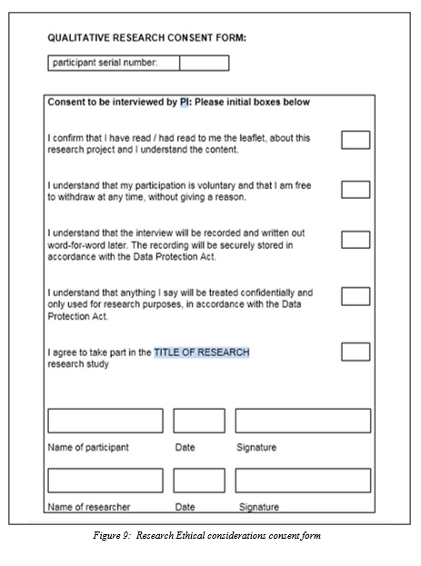 Research Ethical considerations consent form