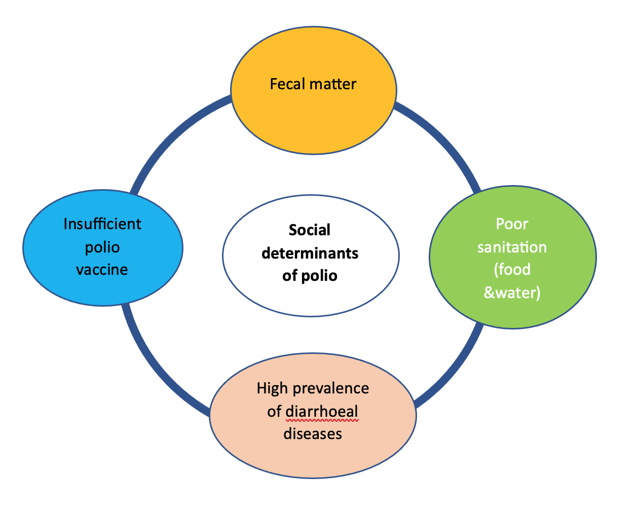 Social Determinants of Health Impacting Polio Diagram