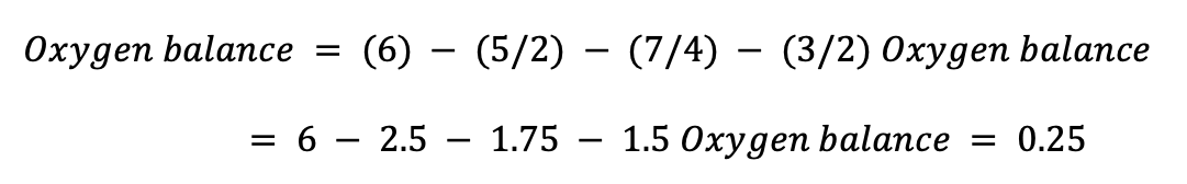 Pxygen Balance For Trinitrotoluene