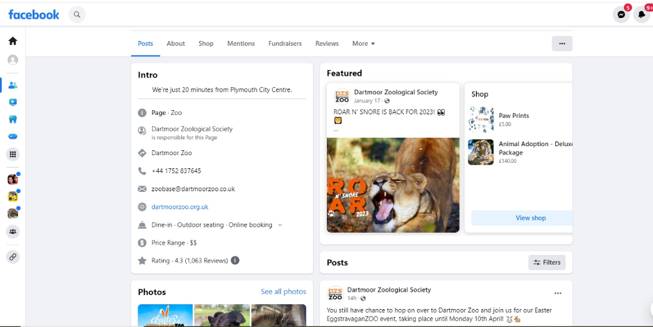 Dartmoor Zoo Facebook posts