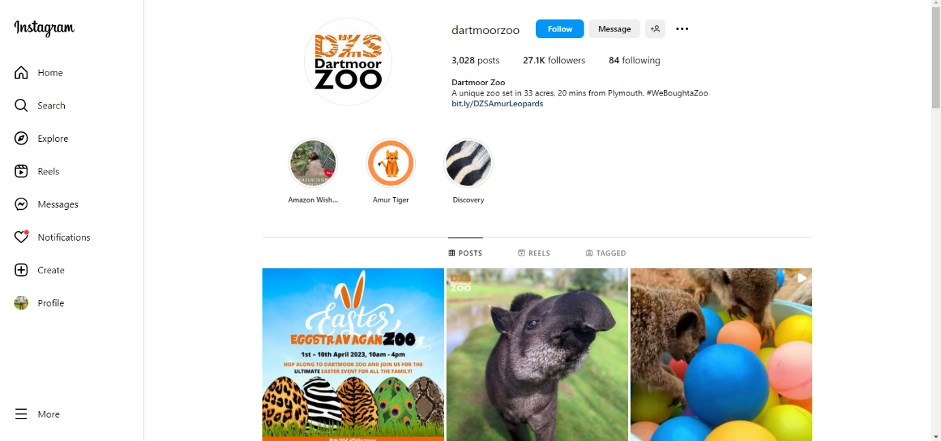 Dartmoor Zoo Instagram posts