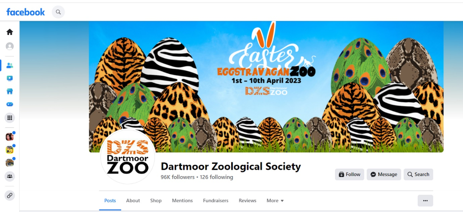 Figure 5: Dartmoor Zoo Facebook Page. Source: Dartmoor Zoo Facebook page 2023
