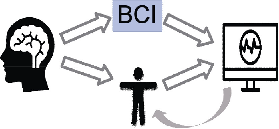 Figure 1.2: An EEG–BCI interaction system connecting the brain to outside gadgets.