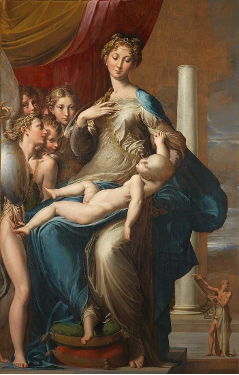 Parmigianino Madonna and Long Child with Angels and St. Jerome ca. 