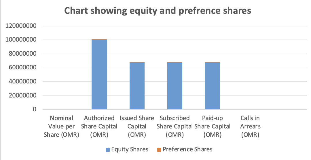 Chart showing equity and prefrence shares 