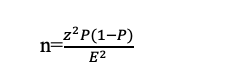 sample size using the formula 