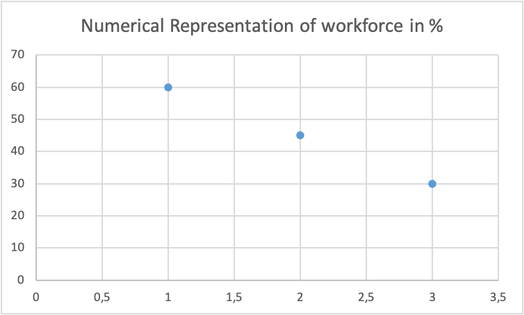 Numerical Representation of workforce in %