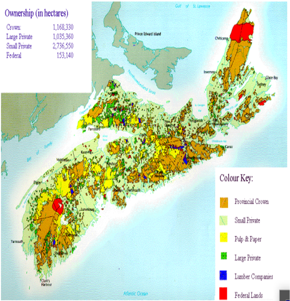 a map of Nova Scotia, Canada
