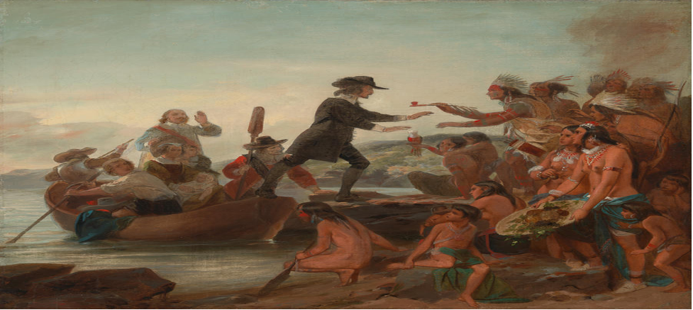 The Landing of Roger Williams in 1636, 1857