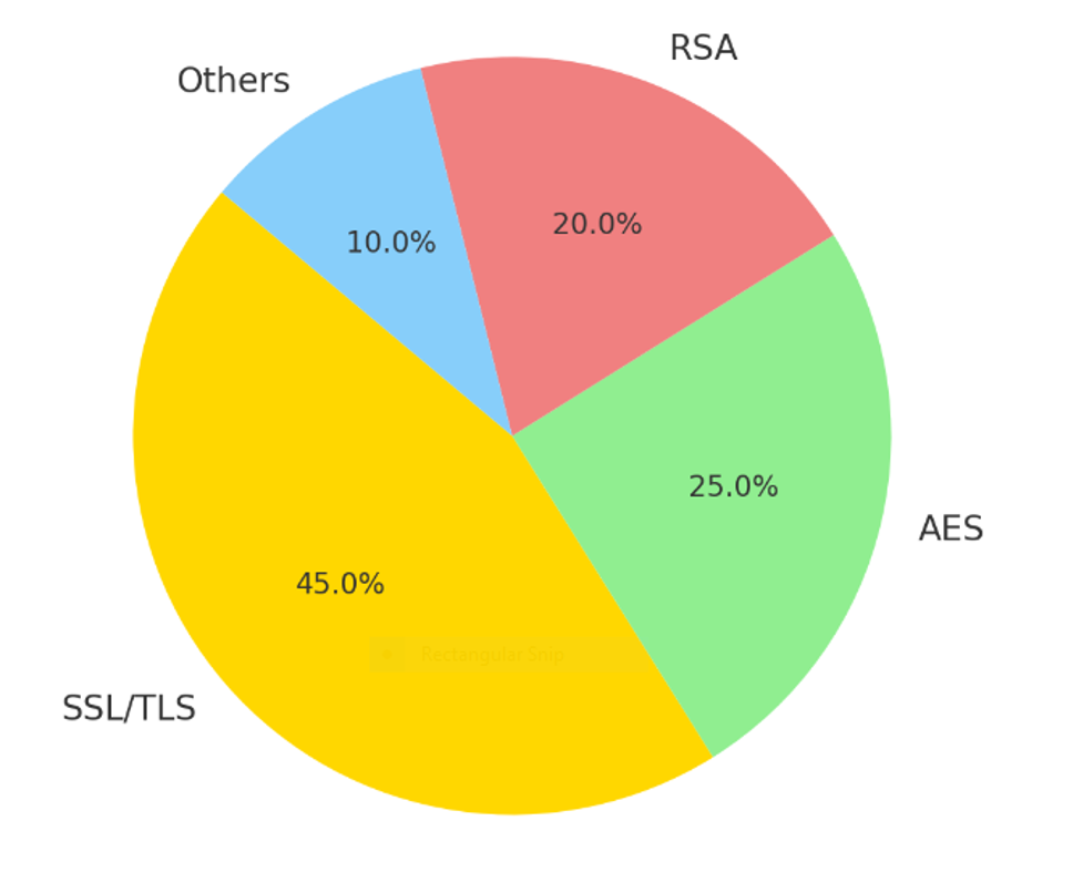 Usage of Encryption Protocols Pie Chart