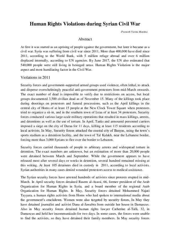 Copy of Human Rights violations during Syria Cicvil War